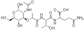 N-(N-Acetylmuramoyl)-L-threonyl-D-alpha-glutamine molecular structure (CAS 66112-59-2)