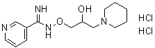 结构式 CAS# 66611-37-8, N-[2-羟基-3-(1-哌啶基)丙氧基]-3-吡啶甲脒二盐酸盐