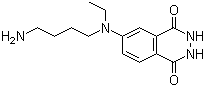 structure of CAS# 66612-29-1, N-(4-Aminobutyl)-N-ethylisoluminol;4-(N-Ethyl-N-aminobutylamino)phthalic hydrazide; 6-[N-(4-Aminobutyl)-N-ethylamino]-2,3-dihydro-1,4-phthalazinedione