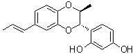 结构式 CAS# 666250-52-8, 4-[(2S,3S)-2,3-二氢-3-甲基-7-(1E)-1-丙烯基-1,4-苯并二氧杂环己-2-基]-1,3-苯二酚