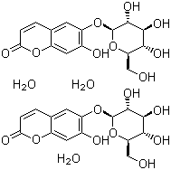 structure of CAS# 66778-17-4, Esculin sesquihydrate;6-(beta-D-Glucopyranosyloxy)-7-hydroxy-2H-1-benzopyran-2-one hydrate