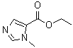 structure of CAS# 66787-70-0, 1-Methyl-1H-imidazole-5-carboxylic acid ethyl ester;3-Methyl-3H-imidazole-4-carboxylic acid ethyl ester; Ethyl 1-methyl-5-imidazolecarboxylate; Ro 31-0886