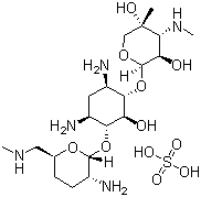 结构式 CAS# 66803-19-8, 硫酸小诺米星; 硫酸沙加霉素; 硫酸相模霉素