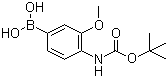 结构式 CAS# 669713-95-5, 4-N-叔丁氧羰基氨基-3-甲氧基苯硼酸
