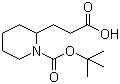 structure of CAS# 669713-96-6, N-Boc-2-piperidinepropionic acid;2-(2-Carboxyethyl)piperidine-1-carboxylic acid tert-butyl ester