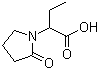 结构式 CAS# 67118-31-4, alpha-乙基-2-氧代-1-吡咯烷乙酸