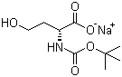 N-[(tert-Butoxy)carbonyl]-D-homoserine monosodium salt molecular structure (CAS 67198-87-2)