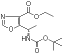 structure of CAS# 672310-07-5, 5-[(1S)-1-[[(tert-Butoxyl)carbonyl]amino]ethyl]-4-Oxazolecarboxylic acid ethyl ester