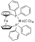 [1,1'-Bis(diphenylphosphino)ferrocene-P,P']tetracarbonylmolybdenum molecular structure (CAS 67292-28-8)