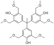 structure of CAS# 672926-26-0, 4,4',4''-(1,1,1-Ethanetriyl)tris[2,6-bis(methoxymethyl)phenol]