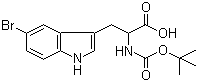 structure of CAS# 67308-26-3, Boc-5-bromo-DL-tryptophan;2-[(tert-Butoxycarbonyl)amino]-3-(5-bromo-1H-indol-3-yl)propanoic acid