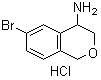 structure of CAS# 676134-73-9, 6-Bromo-3,4-dihydro-1H-2-benzopyran-4-amine hydrochloride