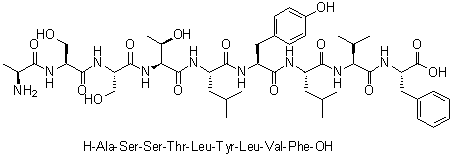 L-Alanyl-L-seryl-L-seryl-L-threonyl-L-leucyl-L-tyrosyl-L-leucyl-L-valyl-L-phenylalanine molecular structure (CAS 676595-61-2)