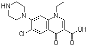 1-Ethyl-6-chloro-1,4-dihydro-4-oxo-7-(1-piperazinyl)-3-quinolinecarboxylic acid molecular structure (CAS 67681-84-9)