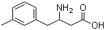 结构式 CAS# 678969-19-2, 3-氨基-4-(3-甲基苯基)丁酸