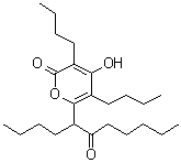 3,5-Dibutyl-6-(1-butyl-2-oxoheptyl)-4-hydroxy-2H-pyran-2-one molecular structure (CAS 68112-21-0)