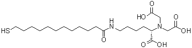 N2,N2-Bis(carboxymethyl)-N6-(12-mercapto-1-oxododecyl)-L-lysine molecular structure (CAS 681239-95-2)
