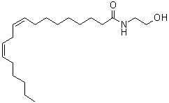 structure of CAS# 68171-52-8, N-Linoleoylethanolamine;N-(2-Hydroxyethyl)-(Z,Z)-9,12-octadecadienamide; N-(2-Hydroxyethyl)linoleamide