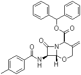 (2R,6R,7R)-3-Methylene-7-[(4-methylbenzoyl)amino]-8-oxo-5-oxa-1-azabicyclo[4.2.0]octane-2-carboxylic acid diphenylmethyl ester molecular structure (CAS 68313-81-5)