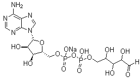 结构式 CAS# 68414-18-6, 腺苷 5'-二磷酸核糖钠