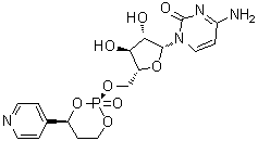 结构式 CAS# 685111-92-6, 4-氨基-1-[5-O-[(2R,4S)-2-氧代-4-(4-吡啶基)-1,3,2-二氧磷杂环己烷-2-基]-beta-D-呋喃阿拉伯糖基]-2(1H)-嘧啶酮