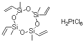 (OC-6-11)-dihydrogen hexachloroplatinate reaction products with 2,4,6,8-tetraethenyl-2,4,6,8-tetramethylcyclotetrasiloxane molecular structure (CAS 68585-32-0)
