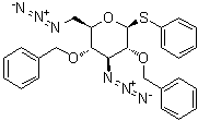 Phenyl 3,6-diazido-3,6-dideoxy-2,4-bis-O-(phenylmethyl)-1-thio-beta-D-glucopyranoside molecular structure (CAS 688744-61-8)