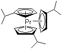 structure of CAS# 69021-86-9, Tris(isopropylcyclopentadienyl)praseodymium;1-(1-Methylethyl)-1,3-cyclopentadiene praseodymium complex