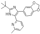 结构式 CAS# 694433-59-5, 2-[4-(1,3-苯并二恶茂-5-基)-2-(叔丁基)-1H-咪唑-5-基]-6-甲基吡啶