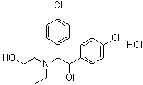 4-氯-alpha-(4-氯苯基)-beta-[乙基(2-羟基乙基)氨基]苯乙醇盐酸盐分子结构 (CAS 6962-07-8)