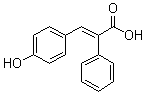 structure of CAS# 6962-09-0, 3-(4-Hydroxyphenyl)-2-phenyl-2-propenoic acid;NSC 35619; p-Hydroxy-alpha-phenylcinnamic acid; alpha-Phenyl-p-hydroxycinnamic acid