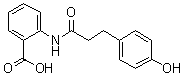 structure of CAS# 697235-49-7, Hydroxyphenyl propamidobenzoic acid;2-[[3-(4-Hydroxyphenyl)-1-oxopropyl]amino]benzoic acid; Dihydroavenanthramide D; Symcalmin