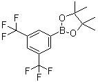structure of CAS# 69807-91-6, Pinacol 3,5-di(trifluoromethyl)benzeneboronate;1,3-Bis(trifluoromethyl)-5-(4,4,5,5-tetramethyl-1,3,2-dioxaborolan-2-yl)benzene; 2-[3,5-Bis(trifluoromethyl)phenyl]-4,4,5,5-tetramethyl-1,3,2-dioxaborolane