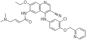 structure of CAS# 698387-09-6, Neratinib;(2E)-N-[4-[[3-chloro-4-[(pyridin-2-yl)methoxy]phenyl]amino]-3-cyano-7-ethoxyquinolin-6-yl]-4-(dimethylamino)but-2-enamide; HKI-272