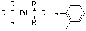 Bis[tris(2-methylphenyl)phosphine]palladium molecular structure (CAS 69861-71-8)