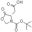 (4S)-3-[(1,1-Dimethylethoxy)carbonyl]-5-oxo-4-oxazolidineacetic acid molecular structure (CAS 69875-20-3)