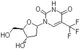 结构式 CAS# 70-00-8, 曲氟胸苷; 曲氟胸甙; 三氟胸苷; 三氟胸腺嘧啶核苷; 三氟甲基尿嘧啶去氧核苷
