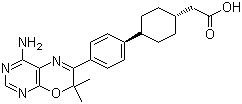 trans-4-[4-(4-Amino-7,7-dimethyl-7H-pyrimido[4,5-b][1,4]oxazin-6-yl)phenyl]cyclohexaneacetic acid molecular structure (CAS 701232-20-4)