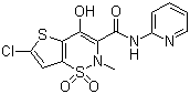 structure of CAS# 70374-39-9, Lornoxicam;6-Chloro-4-hydroxy-2-methyl-N-2-pyridinyl-2H-thieno[2,3-e]-1,2-thiazine-3-carboxamide 1,1-dioxide