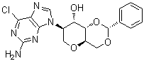 2-(2-Amino-6-chloro-9H-purin-9-yl)-1,5-anhydro-2-deoxy-4,6-O-[(R)-phenylmethylene]-D-altritol molecular structure (CAS 705967-79-9)