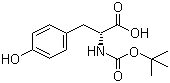 结构式 CAS# 70642-86-3, Boc-D-酪氨酸; N-叔丁氧羰基-D-酪氨酸