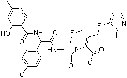 structure of CAS# 70797-11-4, Cefpiramide acid;7-[2-[(4-hydroxy-6-methylpyridine-3-carbonyl)-amino]-2-(4-hydroxy phenyl)-acetylamin]-3-(1-methyl-1H-tetrazole-5-thiomethyl)-8-keto-5-thiox-1-azole[4.2.0]octadiene-2-carboxylic acid