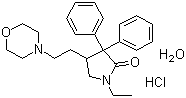 结构式 CAS# 7081-53-0, 盐酸多沙普仑; 1-乙基-3,3-二苯基-4-[2-(4-吗啉基)乙基]-2-吡咯烷酮盐酸盐一水合物