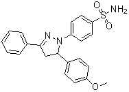 5-(4-Methoxyphenyl)-1-(4-sulfamoylphenyl)-3-phenyl-2-pyrazoline molecular structure (CAS 71203-35-5)