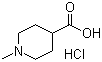 1-甲基哌啶-4-羧酸盐酸盐分子结构 (CAS 71235-92-2)