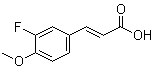 structure of CAS# 713-85-9, 3-(3-Fluoro-4-methoxyphenyl)-2-propenoic acid;3-(3-Fluoro-4-methoxyphenyl)acrylic acid