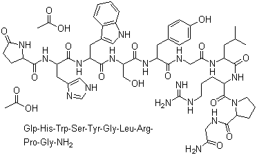 结构式 CAS# 71447-49-9, 戈那瑞林二醋酸盐