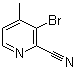 structure of CAS# 717843-45-3, 3-Bromo-4-methyl-2-pyridinecarbonitrile