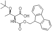 结构式 CAS# 71989-35-0, Fmoc-O-叔丁基-L-苏氨酸; 芴甲氧羰基-O-叔丁基-L-苏氨酸