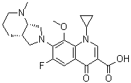 1-Cyclopropyl-6-fluoro-1,4-dihydro-8-methoxy-7-[(4aS,7aS)-octahydro-1-methyl-6H-pyrrolo[3,4-b]pyridin-6-yl]-4-oxo-3-quinolinecarboxylic acid molecular structure (CAS 721970-37-2)
